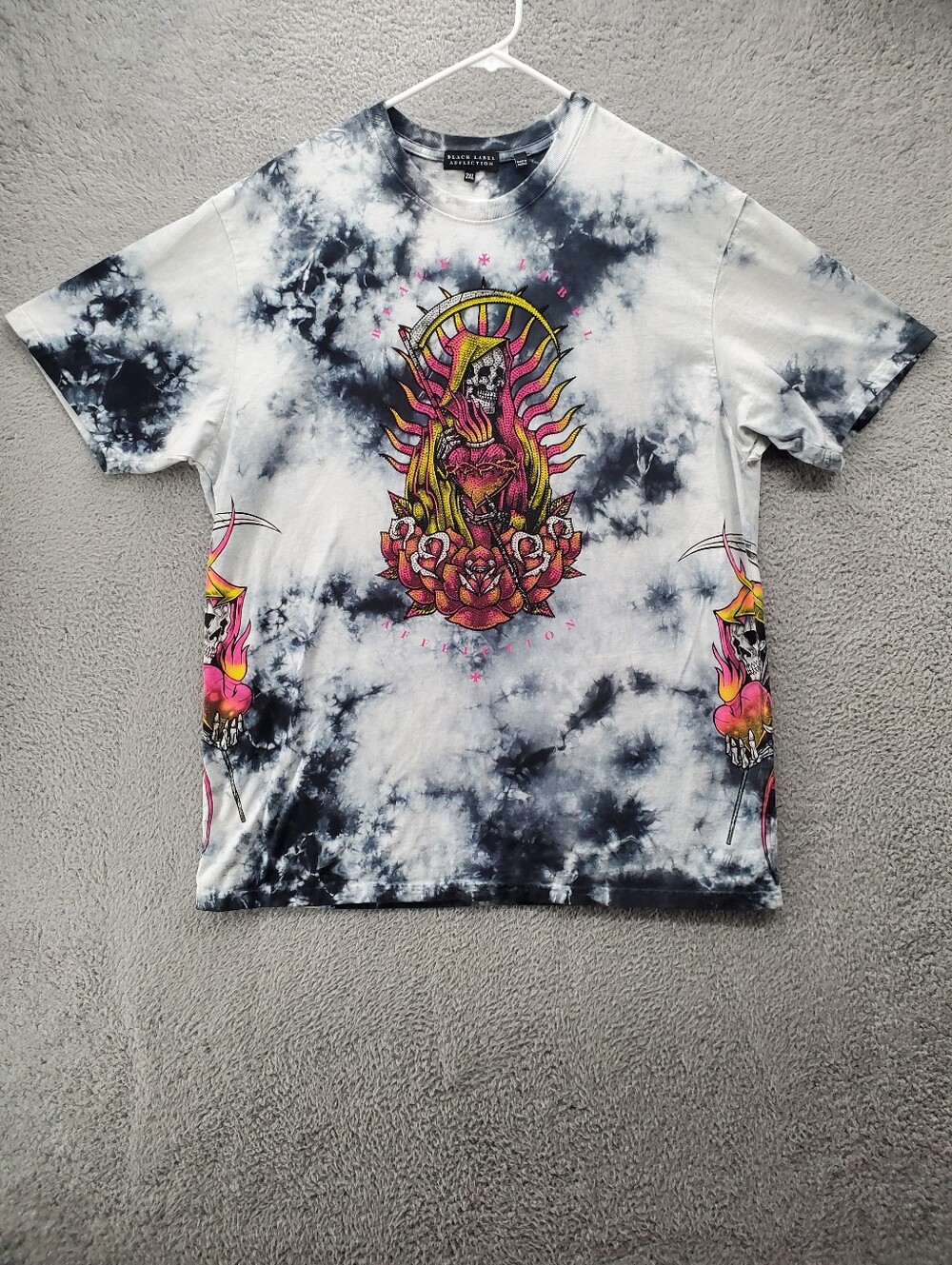 Affliction Black Label Sacred Earth T Shirt Mens XXL Tie Dye Embellished Reaper